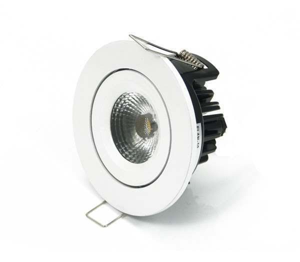 LENALED - 10W LED Downlight White Tiltable Bezel, colour 3000K