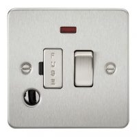 1 gang 20A DP switch complete with neon and flex outlet Fused - Brush Chrome