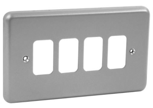 Grid Switch - Surface Mtd Metal Clad 4-Gang Front Plate-MK