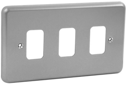 Grid Switch -  Metal Clad 3-Gang Front Plate-MK